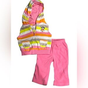 Carter’s Baby Girl Fleece Zip-Up Sleeper – Size 9 Months - preloved